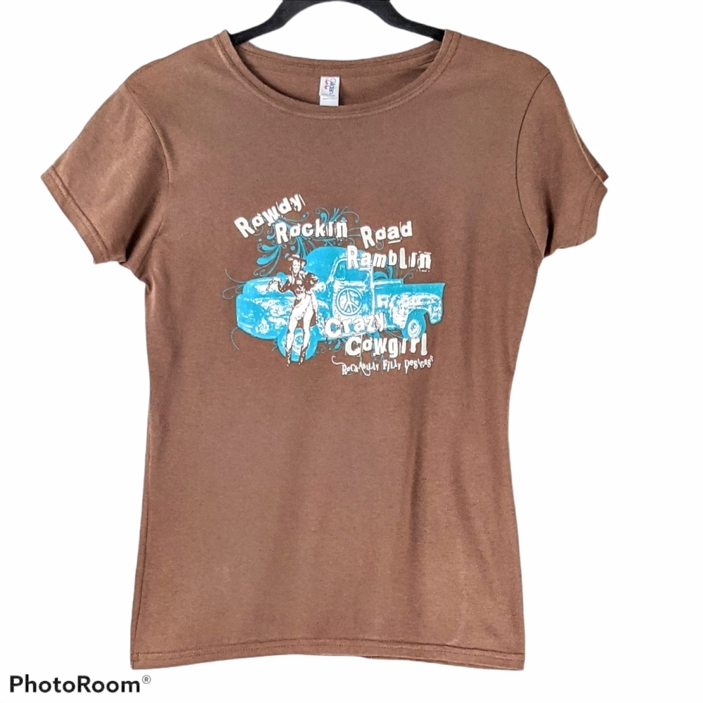 Crazy Cowgirl Truck Tee Shirt size Small